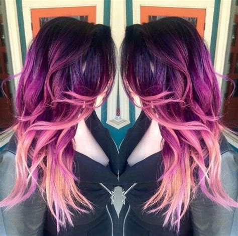 Magenta Purple Pink Ombre Hair Color De Pelo Pelo Teñido