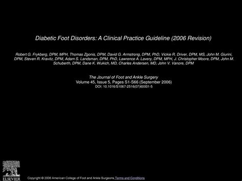 Diabetic Foot Disorders A Clinical Practice Guideline Revision