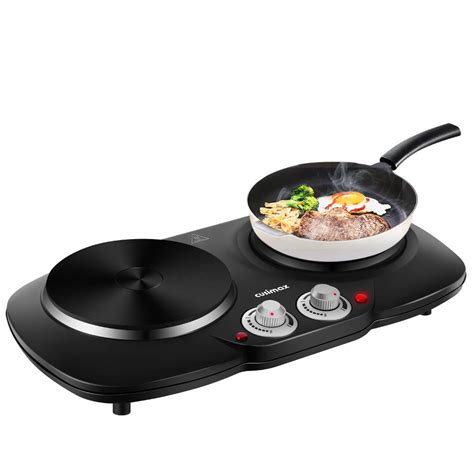 Cusimax Double Hot Plate Portable Electric Hob 2500w Cooktop Table Top