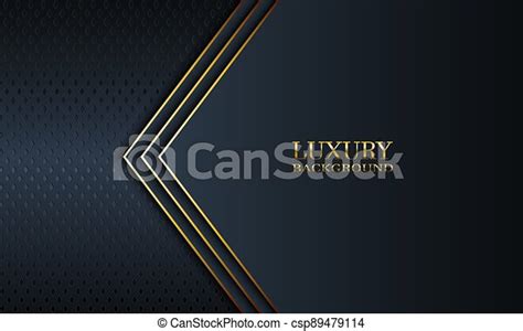 Luxury Banner Background With Dark Navy And Stripes And Golden Lines