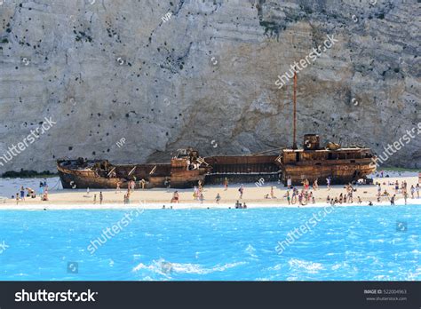 Shipwreck Panagiotis Navagio Beach Zakynthos Greece Stock Photo