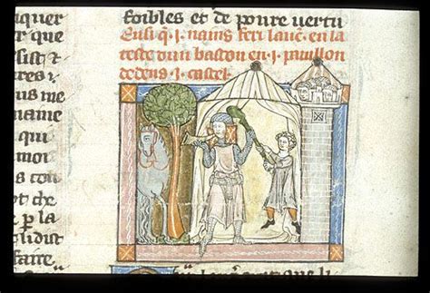 Snowman outside decorations illuminated manuscripts images. c. 1316 "Lancelot du Lac", France, N. (Saint-Omer or ...