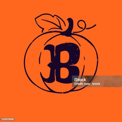 Logo Huruf B Di Labu Dengan Tekstur Grunge Ilustrasi Stok Unduh