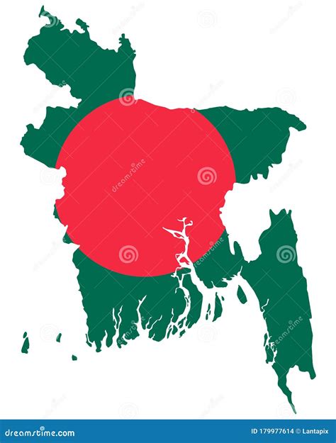 Flag In Map Of Bangladesh Stock Vector Illustration Of Icon