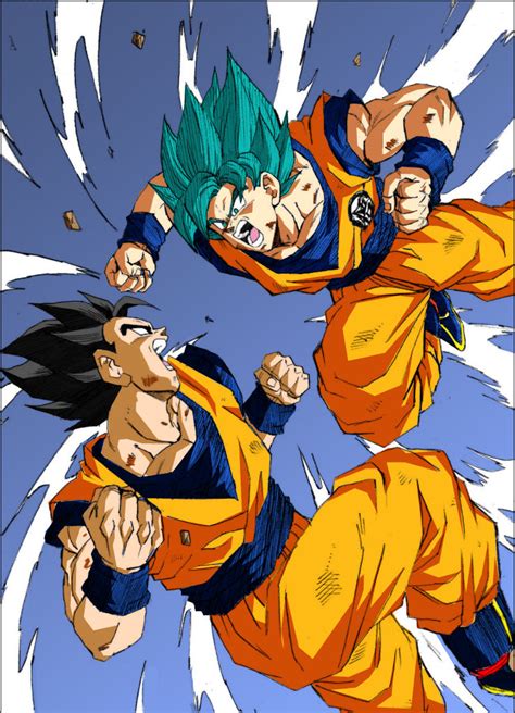 Goku Vs Gohan By Youngjiji Coloured By Mielsibel10032002 On Deviantart