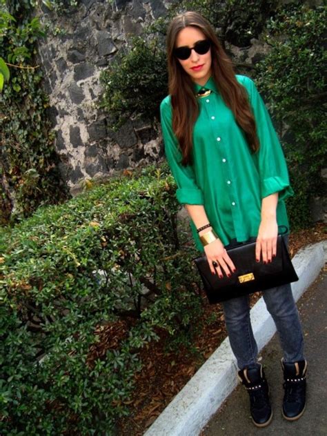 Emerald Green Shirt Laid Back And Chic Clothes Fashion Outfits