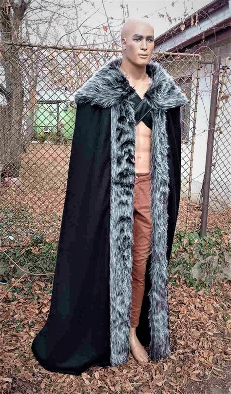 Jon Snow Cloak Game Of Thrones Viking Fur Cloak Celtic Etsy