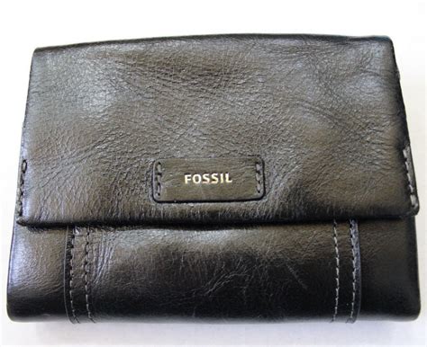 Fossil Leather Wallet Ellis Flap Clutch Black Sl7103001 Fossil