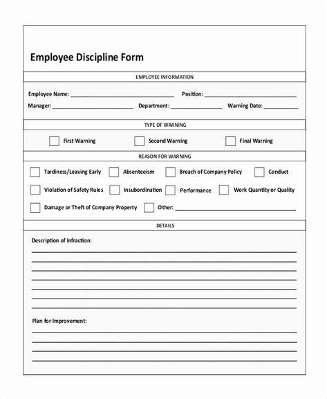 Progressive Discipline Form Template Best Of Sample Employee Discipline