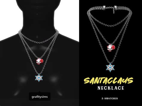 Grafity Cc Santaclaus Layered Necklace 3 Emily Cc Finds