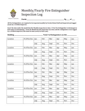 Monthly Fire Extinguisher Inspection Form Template Excel 2020 2024