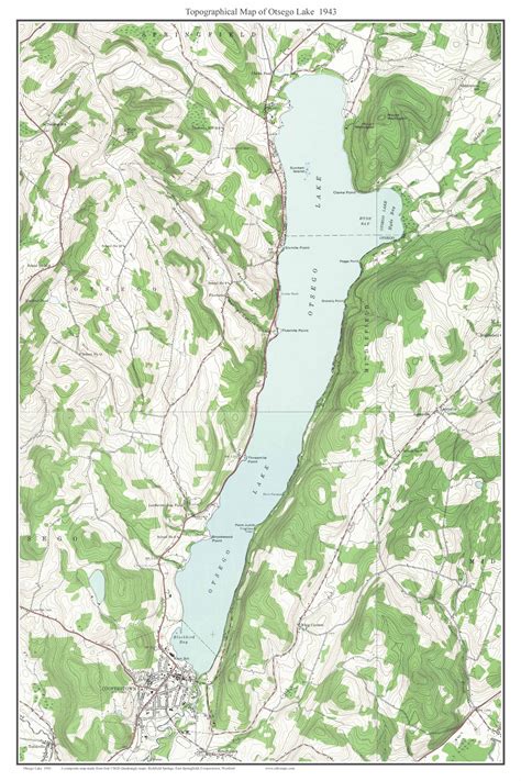 Otsego Lake Ca 1943 Usgs Old Topographic Map Custom Composite Etsy
