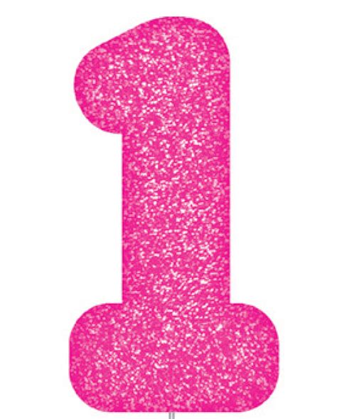 Pink Glitter Number Cake Birthday Candles