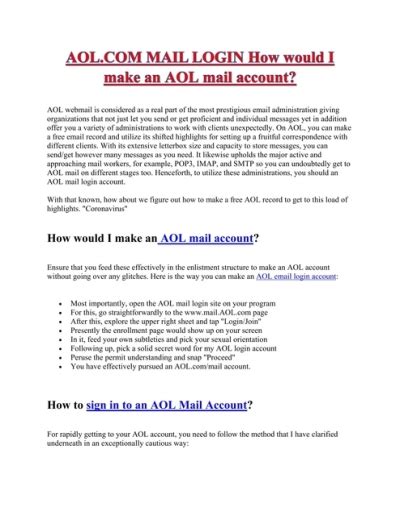 How To Fix Some Normal Aol Mail Login Issues