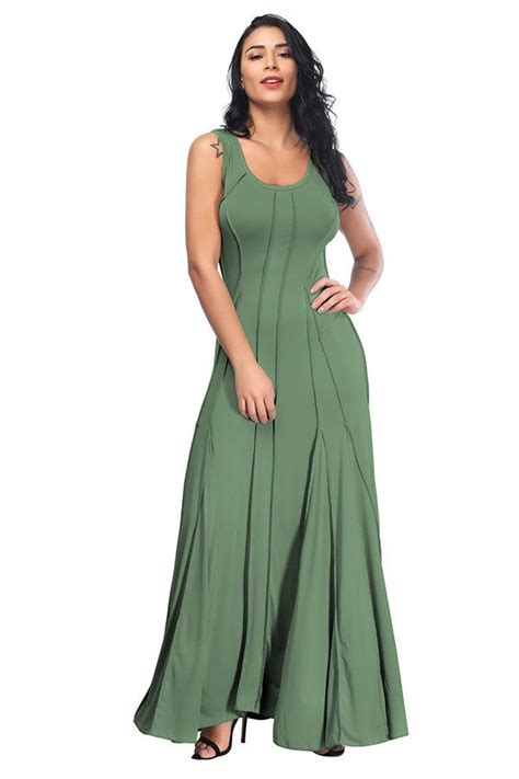 Petite Plus Size Dresses With Long And Sleeveless Design Maxi Dress