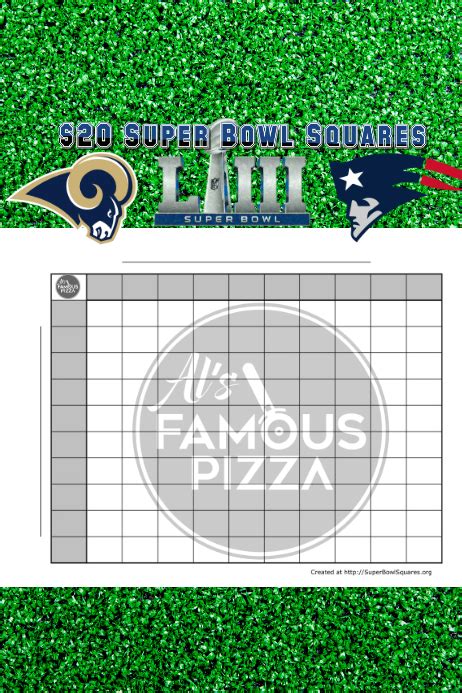 Super Bowl Squares Template Postermywall