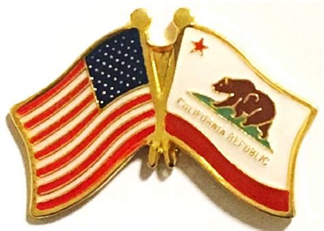 California Flag Lapel Pin State Single And Double Flag Pins On Sale