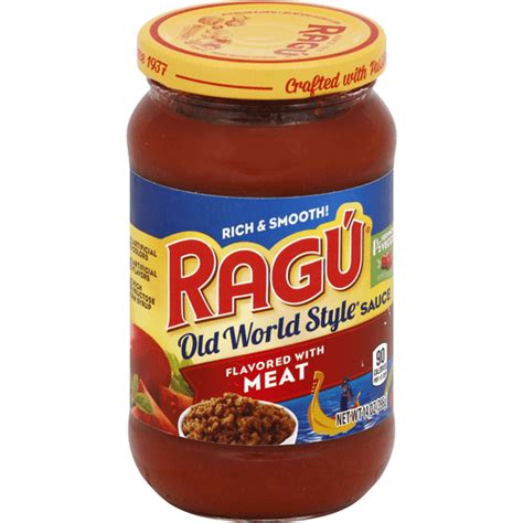 Ragu Old World Style Pasta Sauce Flavored With Meat 14 Oz Jar