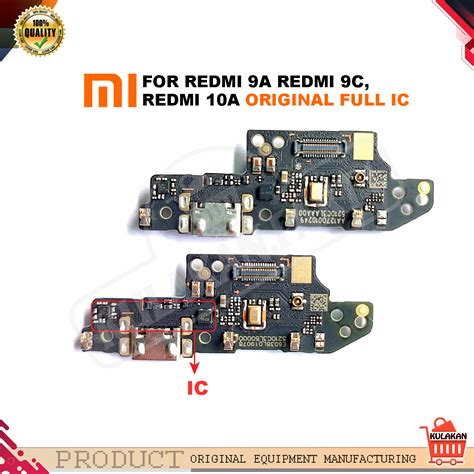 Flexible Pcb Papan Cas Connector Charger Mic Xiaomi Redmi 9a 9c 10a Full Ic Original Lazada