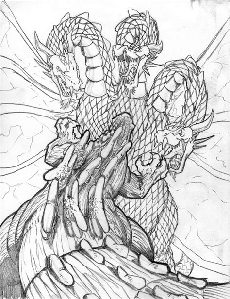 Gremlins coloring pages king dragon godzilla fantasy demons appliques monsters. Godzilla vs King Ghidorah by MJTannacore on DeviantArt