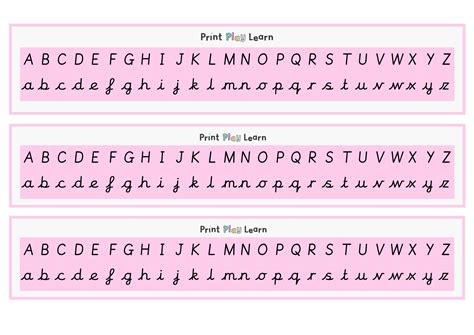 Alphabet Chart Cursive Letting - upper + lower case - Printable