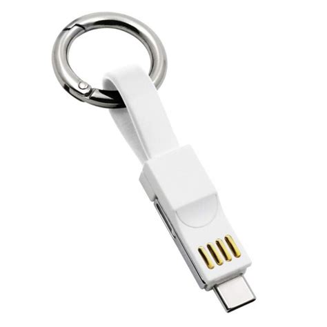 Keychain Charger Ios Type C Micro Usb 3 In 1 Multi Fast Charging Cable