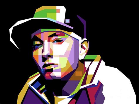 Eminem Painting By Baturaja Vector Pixels
