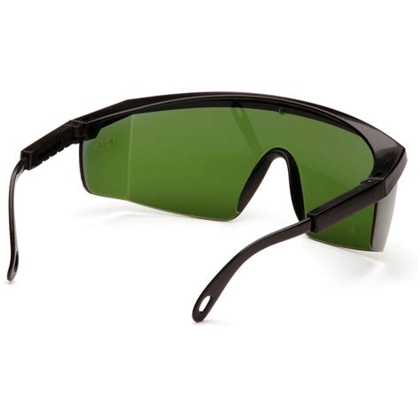 pyramex integra safety glasses black frame green shade 3 0 lens