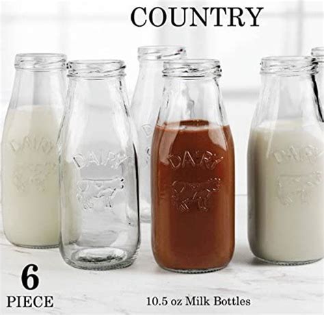 Set Of 6 Glass Milk Bottles Old West Décor