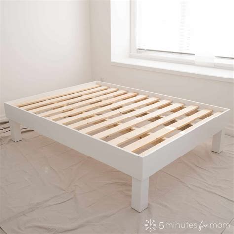 Diy Wood Bed Frame How To Build A Bed Frame 5 Minutes For Mom
