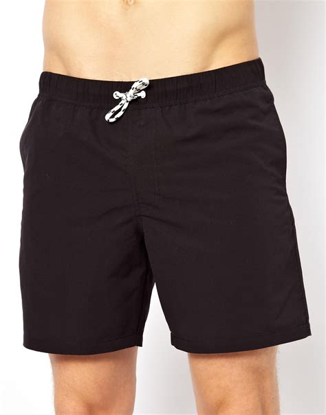 Lyst Asos Swim Shorts In Mid Length In Black For Men