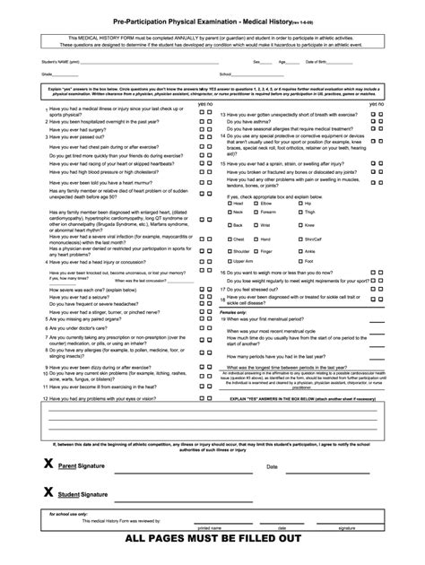 This form must be completed and signed. Sports physical fill out online - Fill Out and Sign ...
