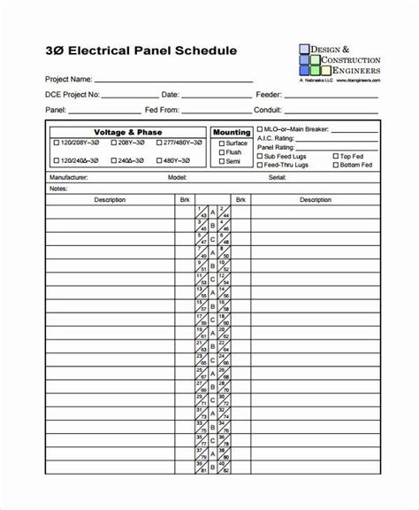 The label template is very organized with name amounts which are totally editable. Electrical Panel Schedule Template Excel Beautiful 27 Of Siemens Breaker Panel Template ...