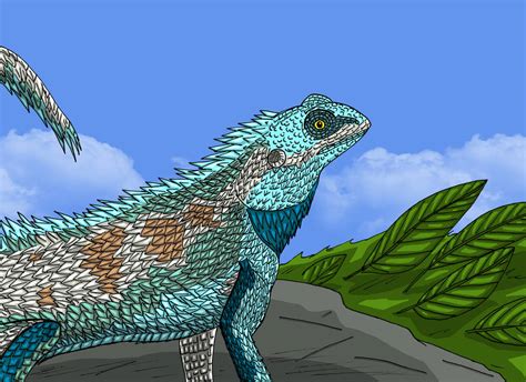 Blue Crested Lizard By Phenomenom9 On Deviantart