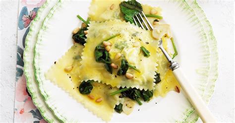 Turn onto a floured bench and knead for 5 minutes until smooth and silky. Ricotta and herb ravioli with spinach and pine nuts