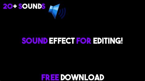 Free Sound Effect For Editing Include Sounds YouTube