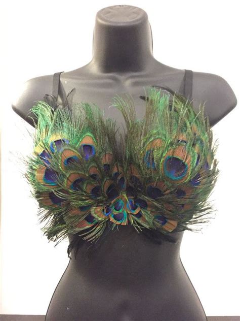Womens Peacock Feather Bird Rave Outfit Bra By Ravewonderlandstore