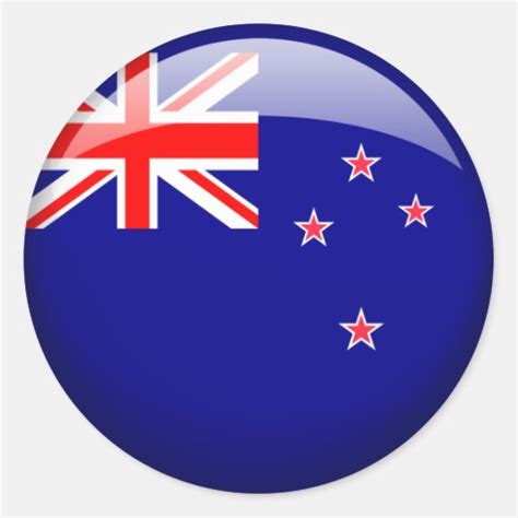 Drapeau De La Nouvelle Zélande Sticker Rond Zazzle