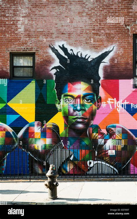 Street Art Graffiti Painted Wall Of A Building Soho Manhattan New