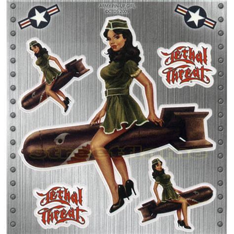 nose art 50 s miss usa pin up lethal threat army pin up girl decal sticker ebay