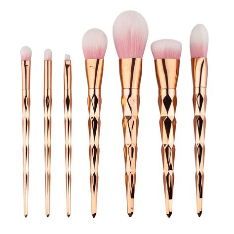 7pcs Diamond Makeup Brushes Set Kabuki Blending Make Up Brushes Cosmetic Professional Foundation