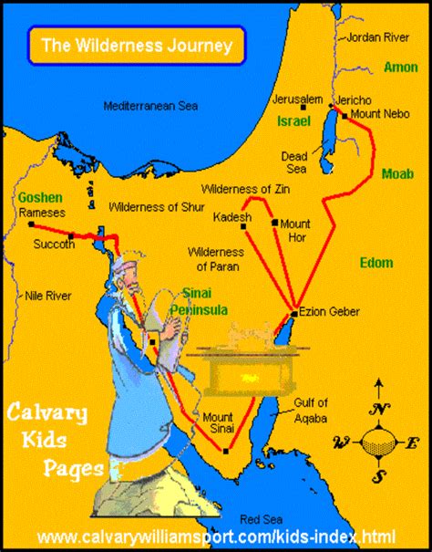 Map Of Israelites Journey In The Desert