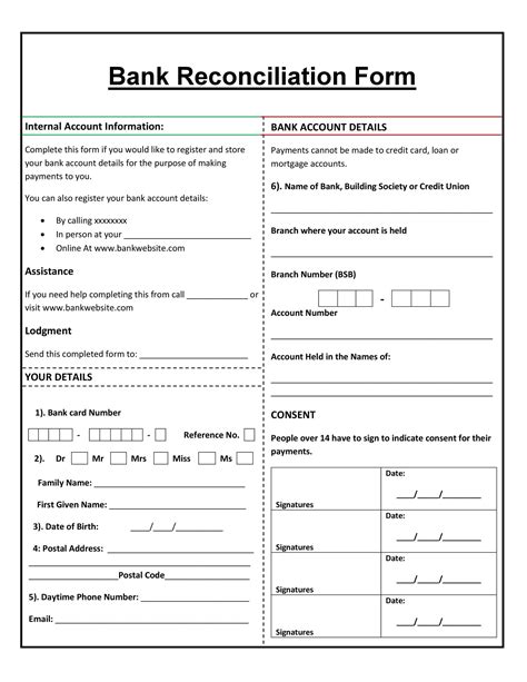 Bank Reconciliation Template Accounting