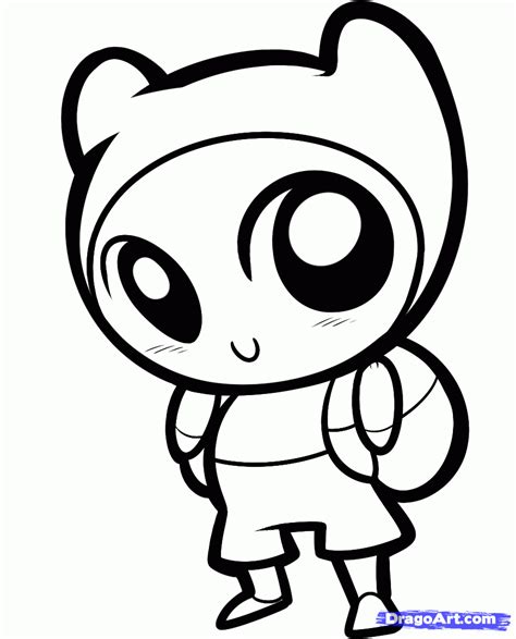 How To Draw Chibi Finn Adventure Time Step 6 Adventure Time Coloring