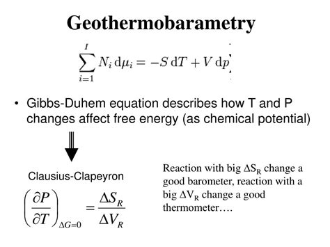 This serves as a measurement gibbs free energy is no longer included on the uk a level syllabus. PPT - Gibbs-Duhem equation describes how T and P changes ...