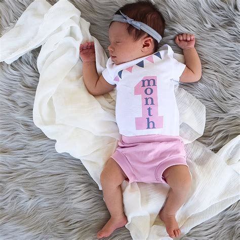 1 Month Old Baby Girl Outfit Baby Shower T