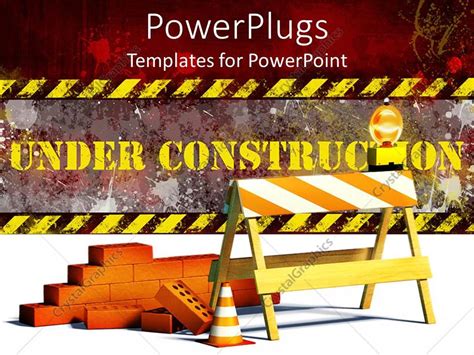 Powerpoint Template Under Construction Word With Construction Site
