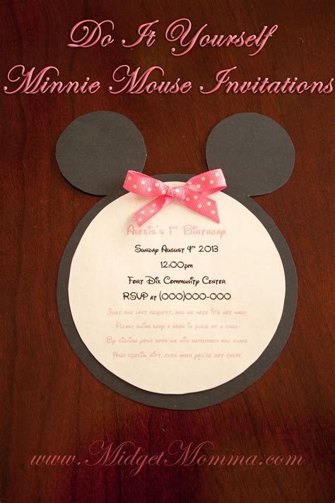 1224 x 1224 file type. Do It Yourself Minnie Mouse Invitations Perfect for a Minnie Mouse Birthday Party and easy ...