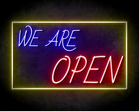 Neon Sign We Are Open Yellow Kunst Led Reclamebord Laagste