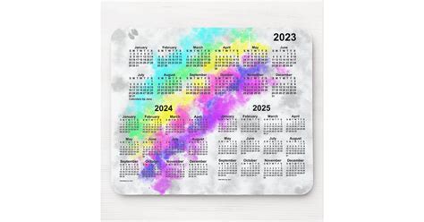 2023 2025 Rainbows End 3 Year Calendar By Janz Mouse Pad Zazzle